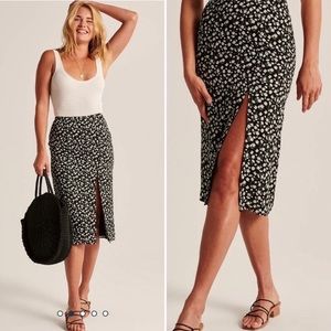 Abercrombie High Slit Midi Skirt